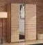 Schiebetürenschrank | Farbe: Eiche Artisan | 1 Spiegeltür | 2 Kleiderstangen | 2 Fächer | Kleiderschrank | ABS-Kanten | Maße: 145,5 x 60 x 217,5 cm