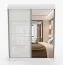 Schiebetürenschrank / Kleiderschrank mit Spiegel Weiß | Gorski 01 | 218 x 183 x 61 cm | 2 Türen | 6 Fächer | viel Platz | Einfarbig | Aluminiumgriffe