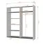Kleiderschrank / Schiebetürenschrank mit Spiegel | Eiche / Grau | Cuillin 11 | 218 x 183 x 61 cm | 2 Türen | 6 Fächer | geräumiges Innenvolumen