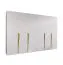 Drehtürenschrank / Kleiderschrank | Farbe: Weiß | 4 Fächer | 3 Meter breit | Griffe: Gold | 4 Kleiderstangen | Soft-Close-Funktion | Maße: 300 x 52 x 202 cm