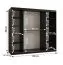 Kleiderschrank | Schwarz Matt | 10 Fächer | 200 x 62 x 200 cm | 2 Kleiderstangen | dekorative Spiegeltür | Schiebetürenschrank | hochwertig Verarbeitet