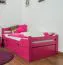Kinderbett / Jugendbett "Easy Premium Line" K1/2h inkl. 2. Liegeplatz und 2 Abdeckblenden, 90 x 200 cm Buche Vollholz massiv rosa lackiert