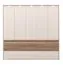 Kleiderschrank mit 5 Türen Papauta 08, Farbe: Kaschmir / Eiche dunkel - Abmessungen: 226 x 232 x 60 cm (H x B x T)