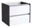 Waschtischunterschrank Kolkata 51, Farbe: Weiß glänzend / Eiche Schwarz - 50 x 60 x 46 cm (H x B x T)