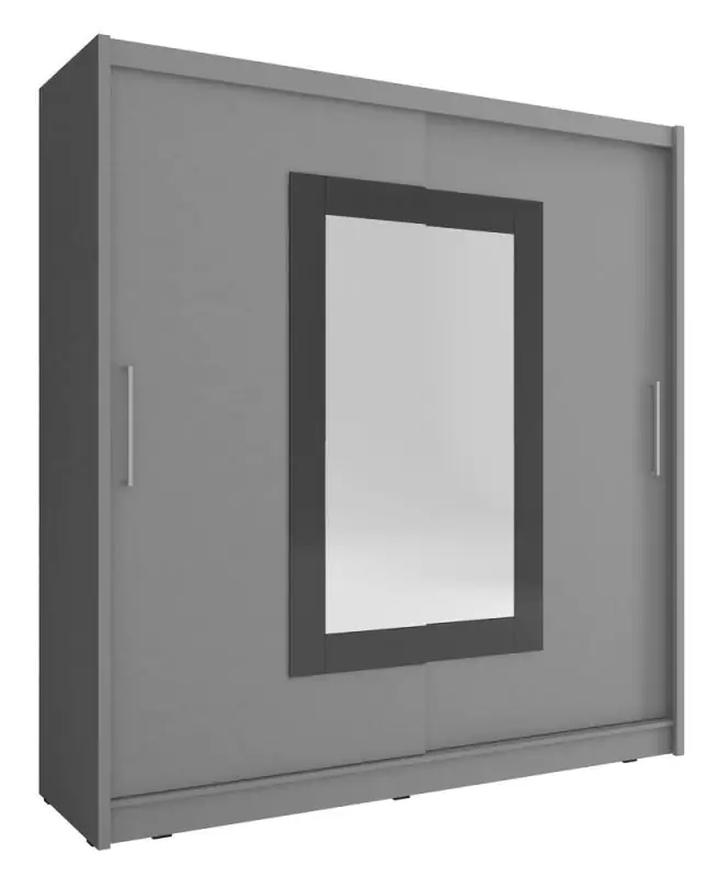 Neutraler Kleiderschrank mit genügend Stauraum Bickleigh 29, Farbe: Grau - Abmessungen: 214 x 200 x 62 cm (H x B x T), mit 10 Fächern