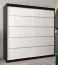 Schiebetürenschrank / Kleiderschrank Jan 05A, Farbe: Schwarz / Weiß matt - Abmessungen: 200 x 200 x 62 cm ( H x B x T)
