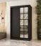Schiebetürenschrank | Schwarz Matt | 5 Fächer | 2 Kleiderstangen | hochwertig Verarbeitet | 120 x 62 x 200 cm | Kleiderschrank | Spiegeltür | modernes Design