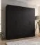 Drehtürenschrank | 2 Meter breit | 2 Kleiderstangen | Farbe: Schwarz | Griffe: Schwarz | Maße: 200 x 52 x 202 cm | Kleiderschrank | 2 Fächer | 4 Türen