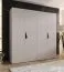 Drehtürenschrank | 2 Meter breit | 2 Kleiderstangen | Farbe: Kaschmir | Griffe: Schwarz | Maße: 200 x 52 x 202 cm | Kleiderschrank | 2 Fächer | 4 Türen