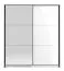 Heller Kleiderschrank mit einer Spiegeltür Kule 06, Farbe: Weiß, Schiebetürenschrank, modernes Design, eine Kleiderstange, sechs Fächer, Maße: 210 x 179 x 62,5 cm