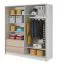 Kleiderschrank mit modernen Design Kirkdale 01, Farbe: Weiß / Eiche Sonoma - Abmessungen: 214 x 204 x 62 cm (H x B x T), mit genügend Stauraum