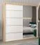 200 cm breiter Kleiderschrank mit 10 Fächern und 2 Türen | Farbe: Sonoma Eiche / Weiß Abbildung