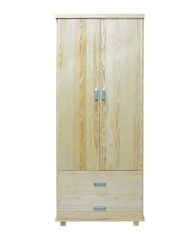 Garderobenschrank Kiefer massiv, Farbe: Natur 195x80x59 cm Abbildung