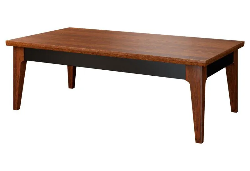 Wohnzimmertisch Eiche teilmassiv Farbe: Nuss 41x120x70 cm Abbildung
