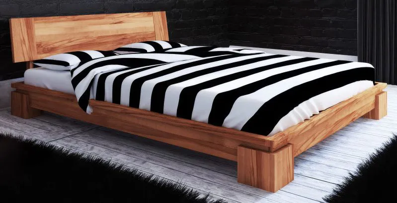 Doppelbett Tasman 04 Kernbuche massiv geölt - Liegefläche: 200 x 200 cm (B x L)