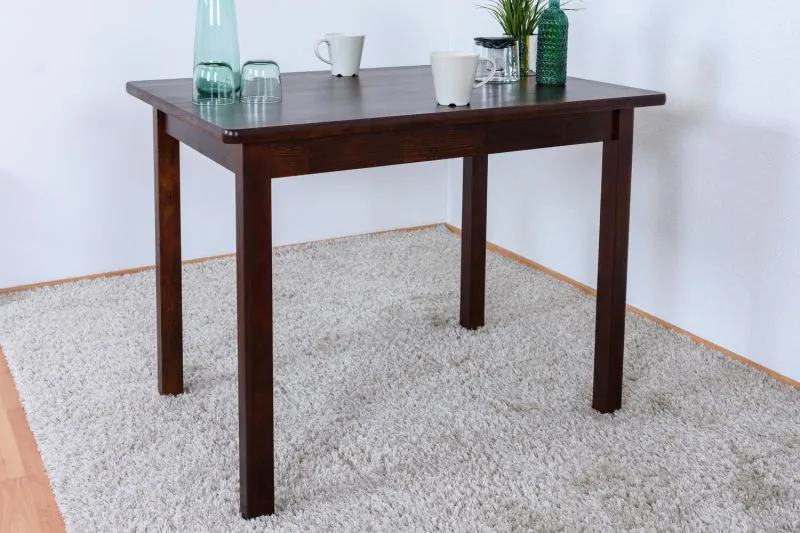 Tisch Kiefer massiv Vollholz Walnussfarben Junco 228A (eckig) - 100 x 70 cm (B x T)
