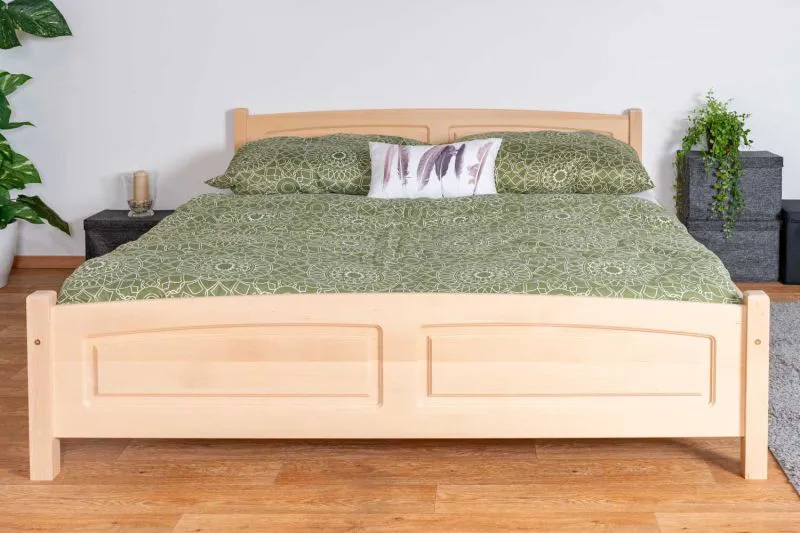 Doppelbett / Gästebett Buche massiv Vollholz natur 117, inkl. Lattenrost - Abmessung 160 x 200 cm