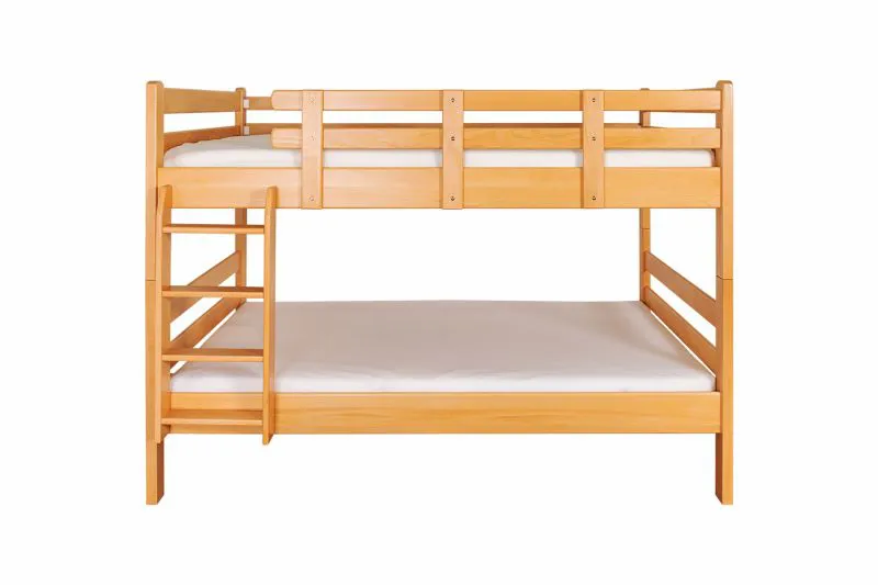 Stockbett 120 x 190 cm | Massivholz: Buche | Natur Lackiert | umbaubar in zwei Einzelbetten | Premium-Qualität | inkl. Rollroste Abbildung