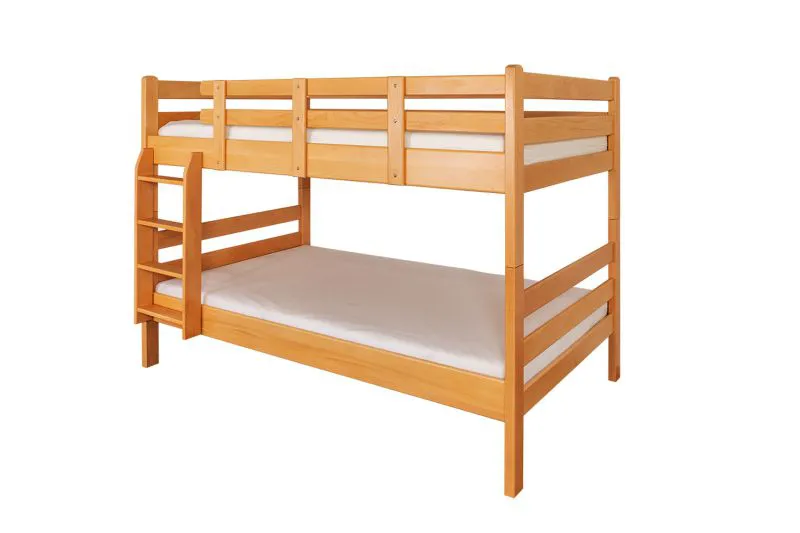 Kinderstockbett 120 x 190 cm | Massivholz: Buche | Natur Lackiert | umbaubar in 2 Einzelbetten | Premium-Qualität | inkl. Rollroste Abbildung