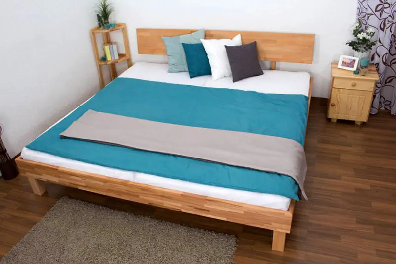 Kernbuche-Bett massiv | 200 x 200 cm | Kernbuche | Geölt Abbildung