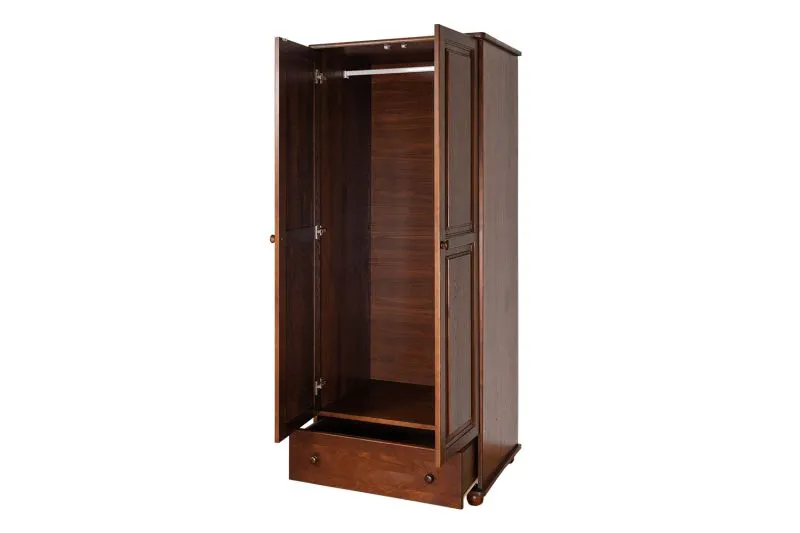 84 cm breiter Kleiderschrank mit 2 Türen | Farbe: Nuss Abbildung