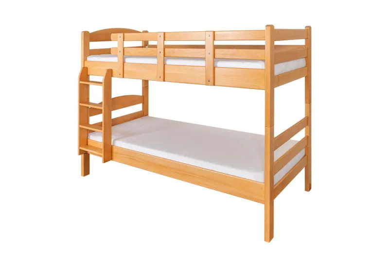 Etagenbett für Jugendliche 90 x 200 cm | Massivholz: Buche | Natur Lackiert | umbaubar in 2 Einzelbetten | inkl. Rollroste Abbildung