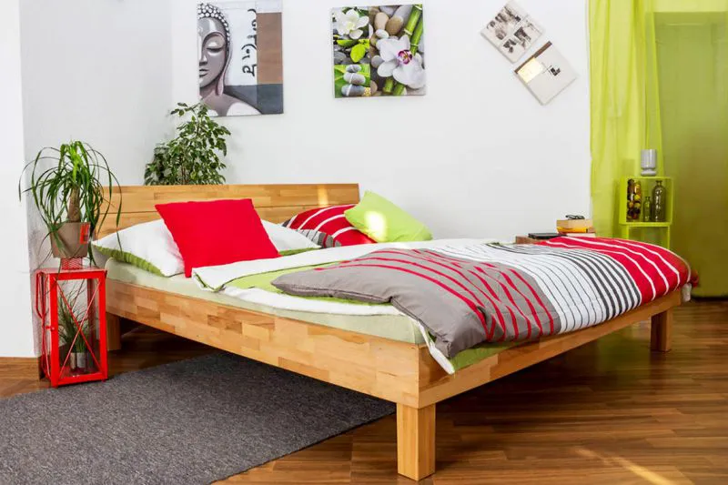 Bett Kernbuche massiv 180 x 200 cm geölt Abbildung
