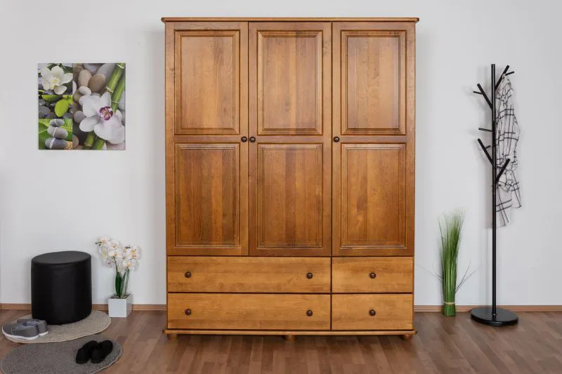 Schlafzimmer- Kleiderschrank Kiefer Vollholz massiv Abbildung