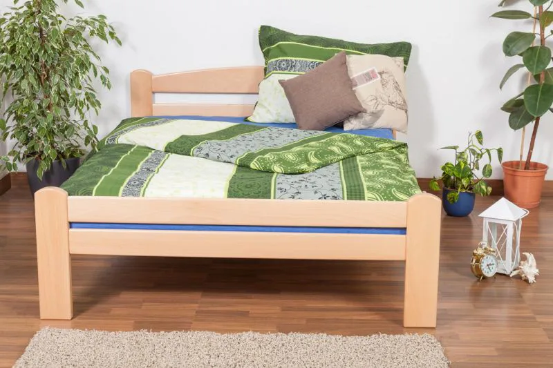 Holzbett 140 x 200 cm Buche massiv Natur mit Lattenrost Abbildung