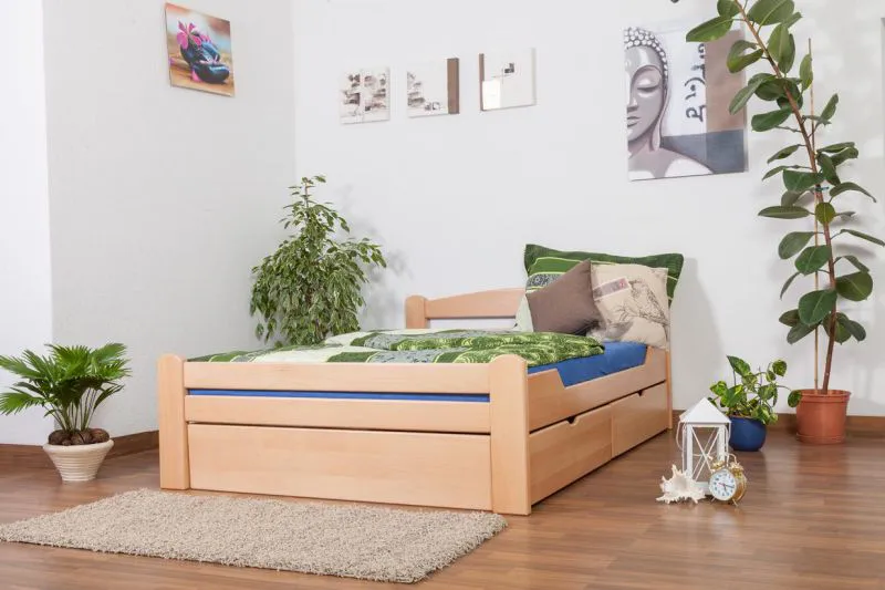 Buche Bettgestell 140 x 200 cm Natur Abbildung