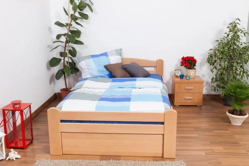 Bett 120 x 200 cm Buche massiv Natur Abbildung