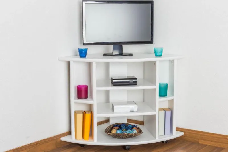 Fernsehtisch Massivholz Farbe: Weiß 65x65x65 cm Abbildung