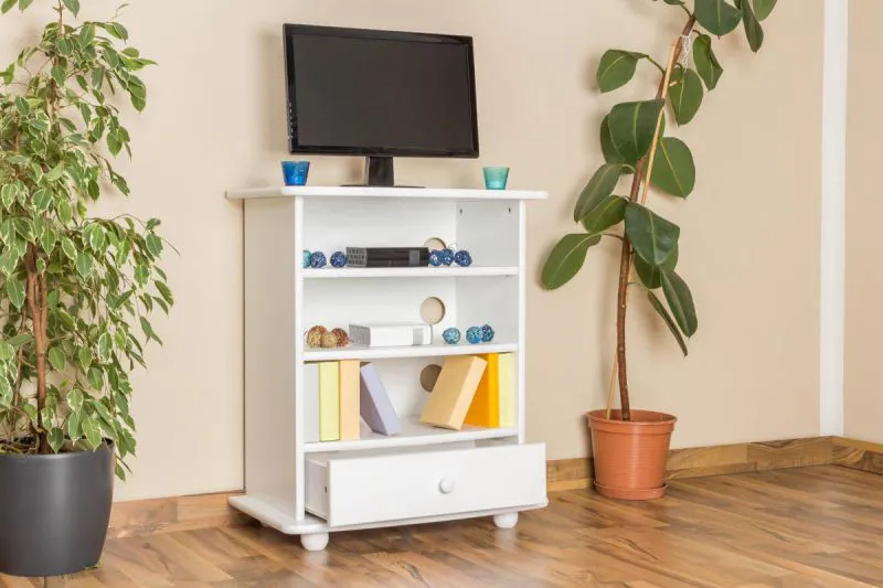 Fernsehtisch Massivholz Farbe: Weiß 84x72x44 cm Abbildung