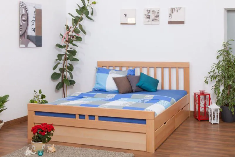 Holzbett Bettgestell Buche 180 x 200 cm Natur Abbildung