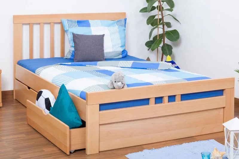 Buche Bettgestell 140 x 200 cm Natur Abbildung