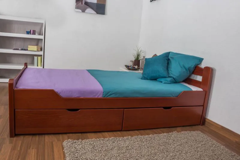 Bett 120 x 200 cm Buche massiv Kirsche Abbildung