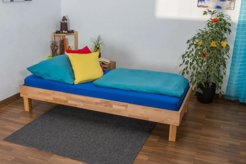 Kernbuche Holzbett 90 x 200 cm geölt Abbildung