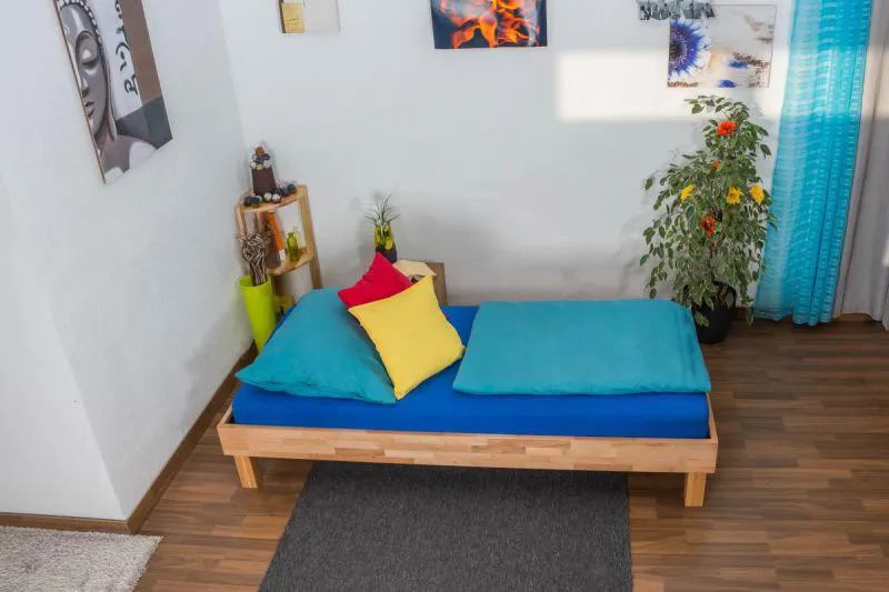 Kernbuche Massivholzbett 90 x 200 cm geölt Abbildung