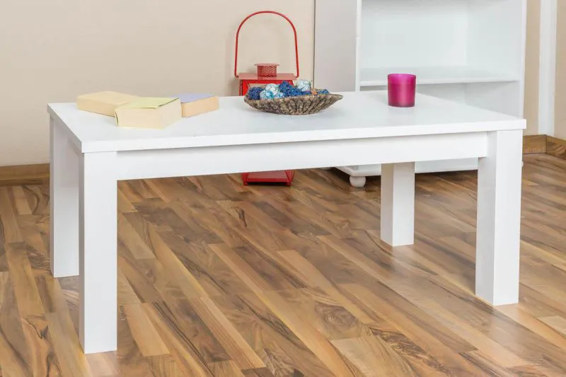 Beistelltisch Couchtisch Kiefer Massivholz Farbe: Weiß 50x120x60 cm Abbildung