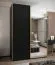 Kleiderschrank / Schiebetürenschrank | 245,5 x 170 x 64 cm | Soft-Close | 2 Kleiderstangen | 11 Fächer | Spiegel | 2 Schiebetüren | Farbe: Schwarz