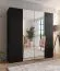 Drehtürenschrank | 2 Spiegeltüren | Farbe: Schwarz | 2 Fächer | Soft-Close | 2 Kleiderstangen | Griffe: Gold | Maße: 200 x 52 x 202 cm | Kleiderschrank | ABS-Kanten