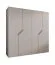 Kleiderschrank | 4-Türig | Farbe: Kaschmir | 2 Fächer | 2 Kleiderstangen | Griffe: Kaschmir | Soft-Close-Funktion | Maße: 200 x 52 x 202 cm | ABS-Kanten