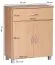 Kleine Kommode, Farbe: Buche / Grau - Abmessungen: 75 x 60 x 30 cm (H x B x T), vielseitig einsetzbar