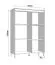 Vitrine | Farbe: Kaschmir | getöntes Glas | 93 x 40 x 135 cm | 1 Glastür | 1 Drehtür | breit | klein | sechs Fächer | für Wohnzimmer