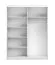 Kleiderschrank / Schiebetürenschrank | Weiß / Grau | Bucegi 03 | mit Spiegel | 2 Türen | Griffe Aluminium | 200 x 150 x 61 cm | Kleiderstange