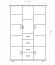 Kleiderschrank | 5 Drehtüren | 4 Schubladen | 12 Fächer | 121 cm breit | Massivholz | Farbe: Natur Abbildung