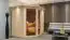 Sauna "Bjarki 2" mit bronzierter Tür und Kranz - Farbe: Natur - 210 x 184 x 202 cm (B x T x H)