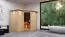 Sauna "Tjara 2" SET mit bronzierter Tür und Kranz - Farbe: Natur, Ofen 9 kW - 264 x 198 x 212 cm (B x T x H)