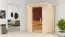 Sauna "Loran" mit Klarglastür und Kranz - Farbe: Natur - 165 x 165 x 202 cm (B x T x H)