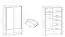 Eleganter Schwebetürenschrank mit genügend Stauraum Anfield 18, Farbe: Schwarz Hochglanz - Abmessungen: 214 x 134 x 62 cm (H x B x T), mit sechs Fächern